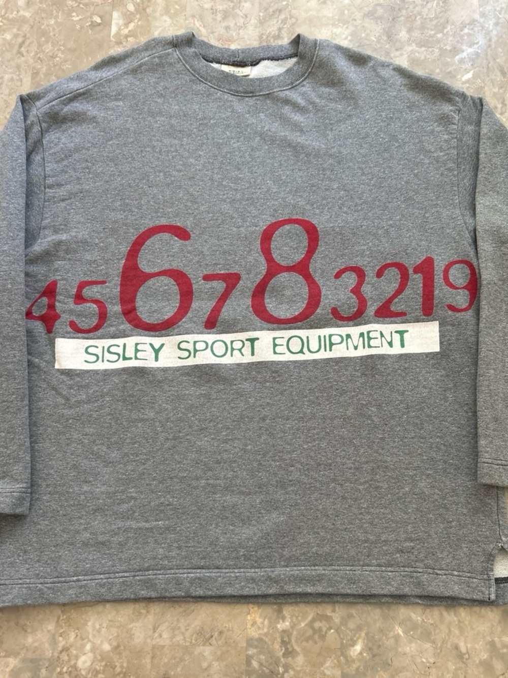 Vintage 1990s Sisley Sport Equipment Sweatshirt Large Made in Italy Gray